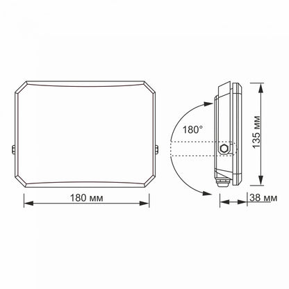 VIDEX F3 50 W LED floodlight / LED-prožektor, 5000 K, black / must, VLE-F3-0505B — view / vaade 5