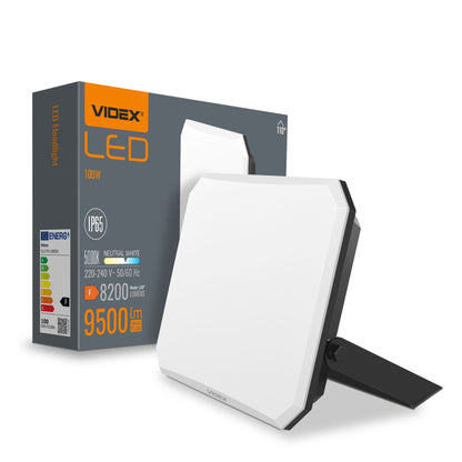 VIDEX F3 100 W LED floodlight / LED-prožektor, 5000 K, black / must, VLE-F3-1005B