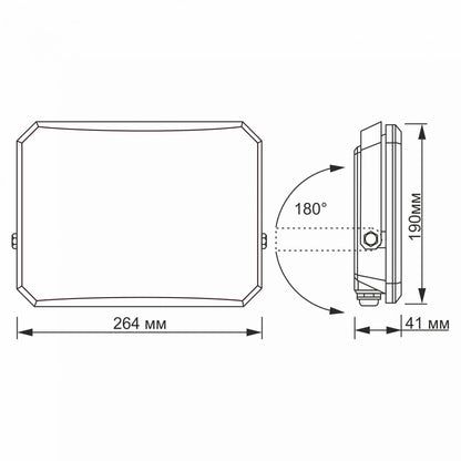 VIDEX F3 100 W LED floodlight / LED-prožektor, 5000 K, black / must, VLE-F3-1005B — view / vaade 5