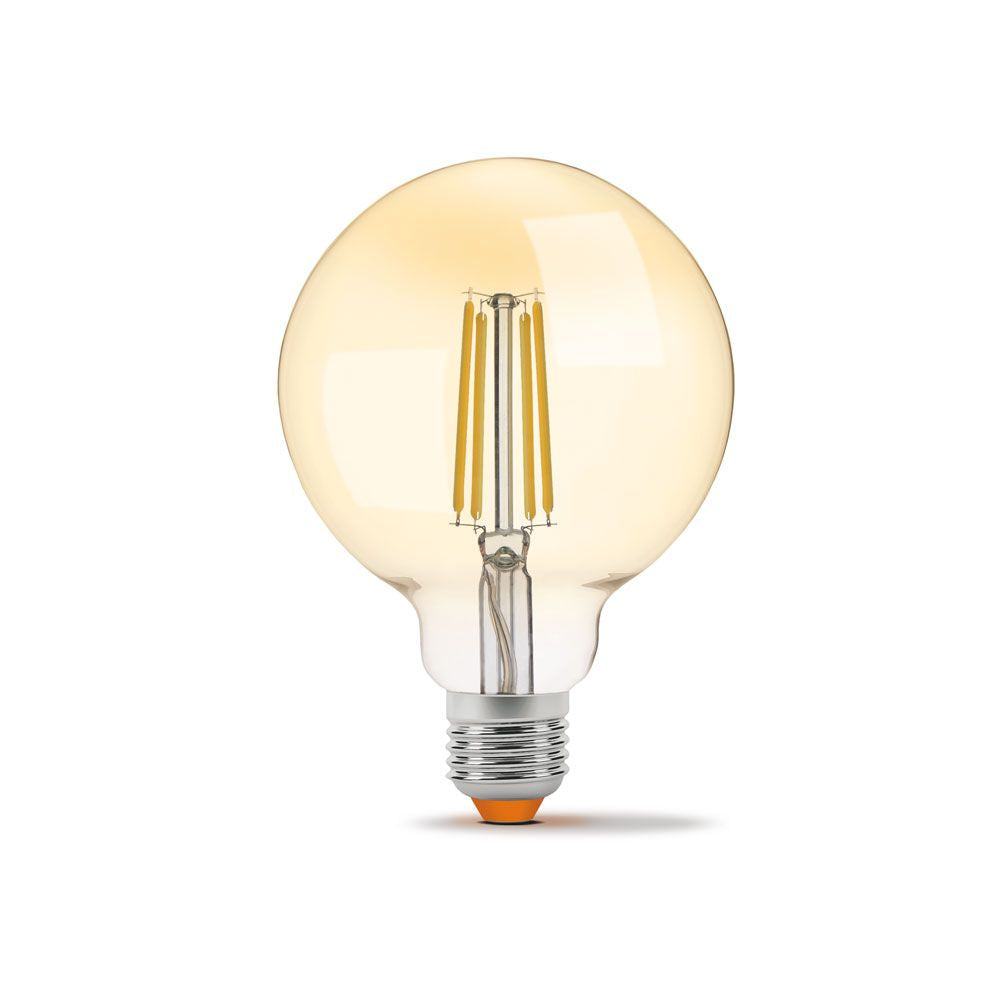 VIDEX G95 dimmable LED filament bulb 7 W E27, 2200 K – Amber glass – official product image 2