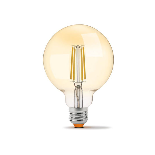 VIDEX G95 dimmable LED filament bulb 7 W E27, 2200 K – Amber glass – official product image 2