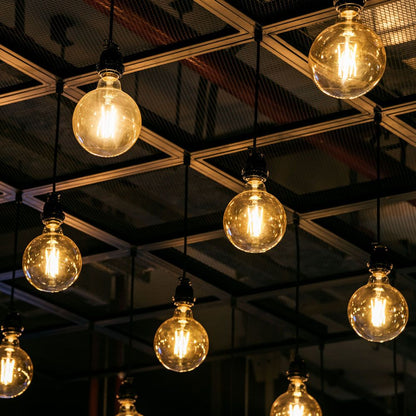 VIDEX G95 dimmable LED filament bulb 7 W E27, 2200 K – Amber glass – official product image 4