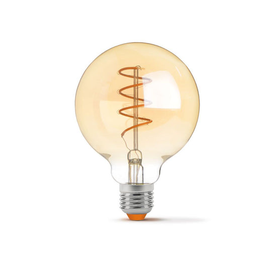 VIDEX G95 dimmable LED filament bulb 4 W E27, 2200 K – Amber glass – official product image 2