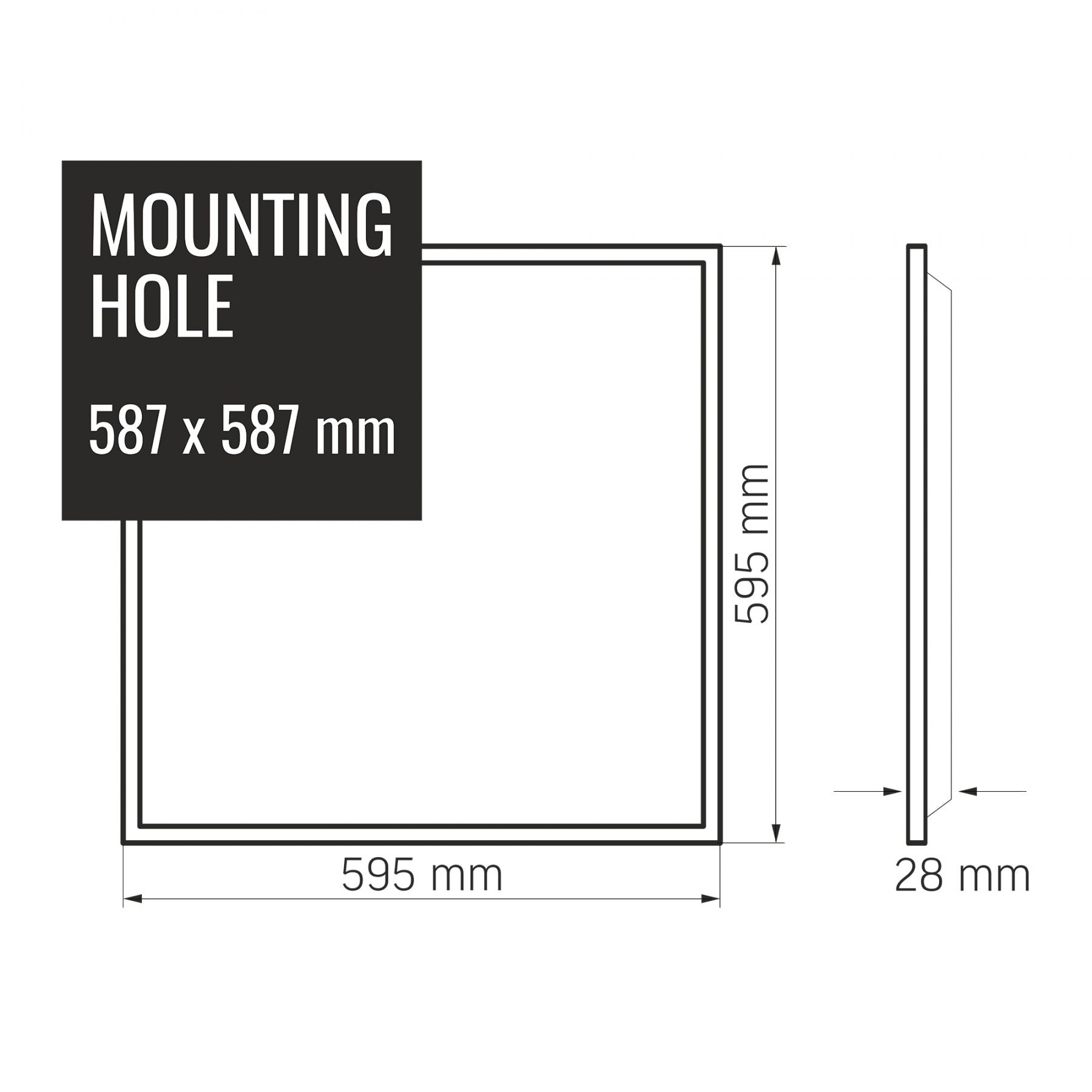 VIDEX VLE-PB364W 36W 4000K Recessed LED Panel - Pack of 2 - official product image 3