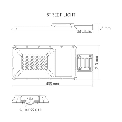 Solar Street Light VIDEX VLE-SLSO-305, 2500 lm, 5000 K - official VIDEX image 9