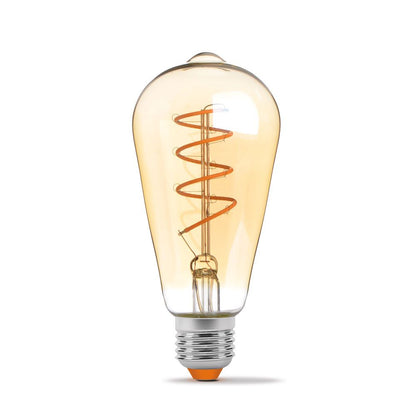 VIDEX ST64 dimmable LED filament bulb 4 W E27, 2200 K – Amber glass – official product image 2
