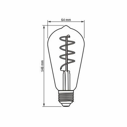 VIDEX ST64 dimmable LED filament bulb 4 W E27, 2200 K – Amber glass – official product image 3