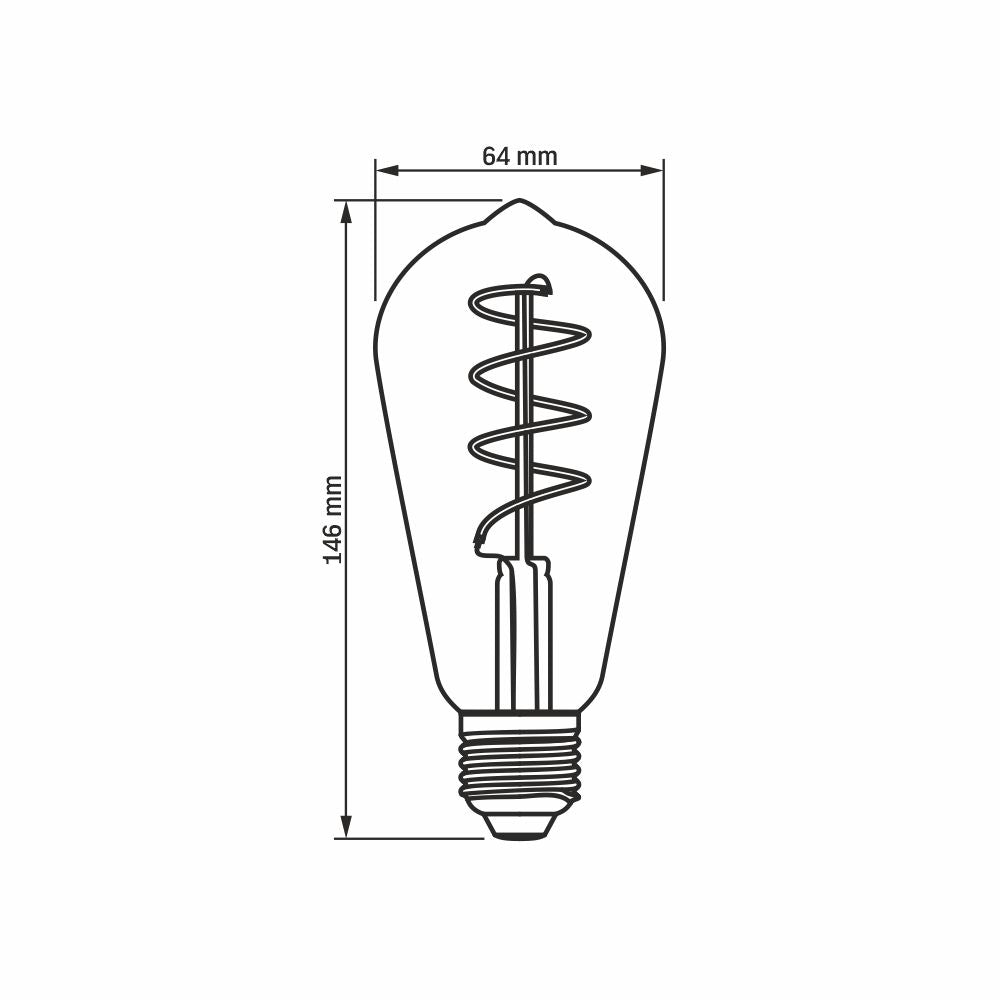 VIDEX ST64 dimmable LED filament bulb 4 W E27, 1800 K – Graphite glass – official product image 3