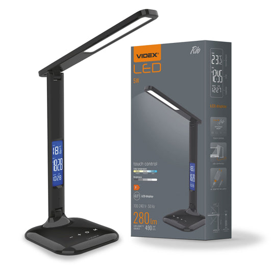 LED-laualamp hämardatav VIDEX-DESK-LAMP-RIO-BLACK