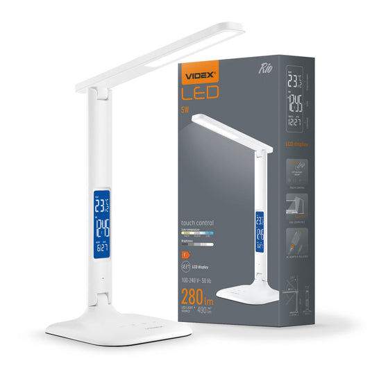 LED-laualamp hämardatav VIDEX-DESK-LAMP-RIO-WHITE