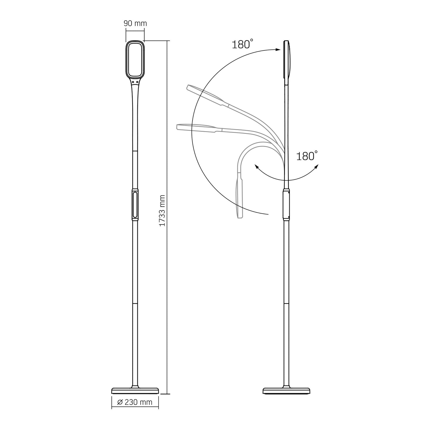 Hämardatav LED-põrandalamp VIDEX-FLOOR-LAMP-TOKYO-WHITE