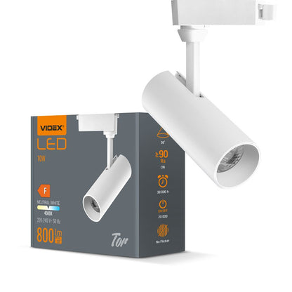 VIDEX TOR 10W white LED track light - official product image 1