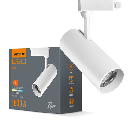 VIDEX TOR 20W white LED track light - official product image 1