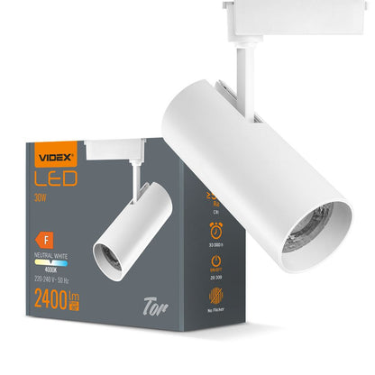 VIDEX TOR 30W white LED track light - official product image 1