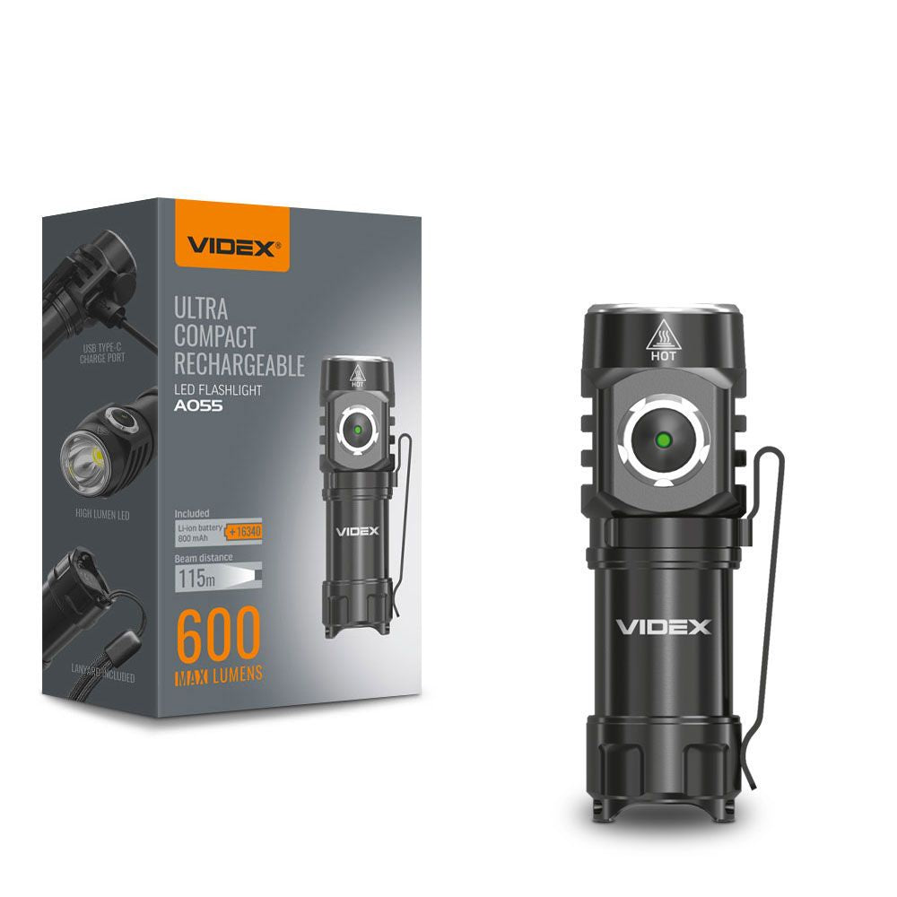 LED Portable Flashlight VIDEX VLF-A055 600 Lm 5700K – official image 1