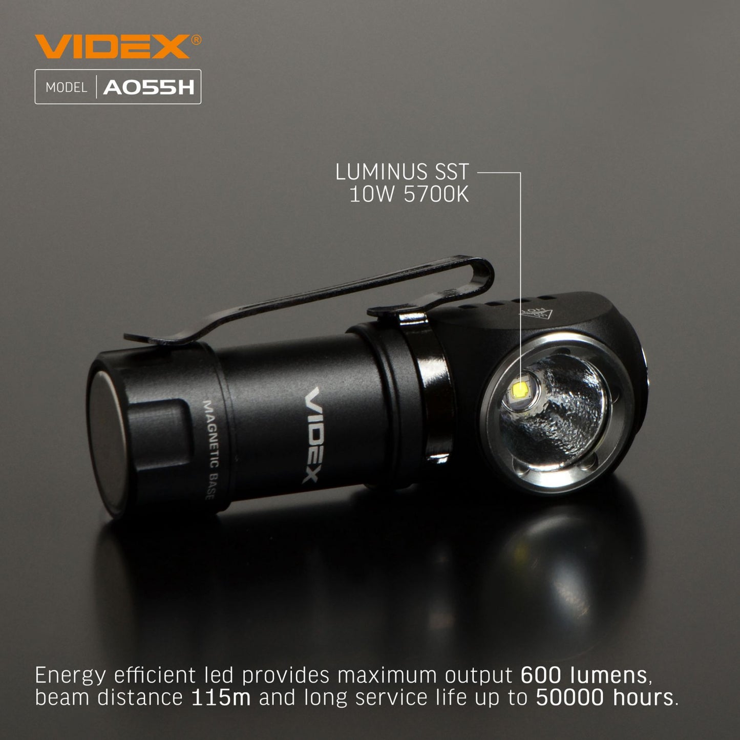 LED Portable Flashlight VIDEX VLF-A055H 600 Lm 5700K – official image 14