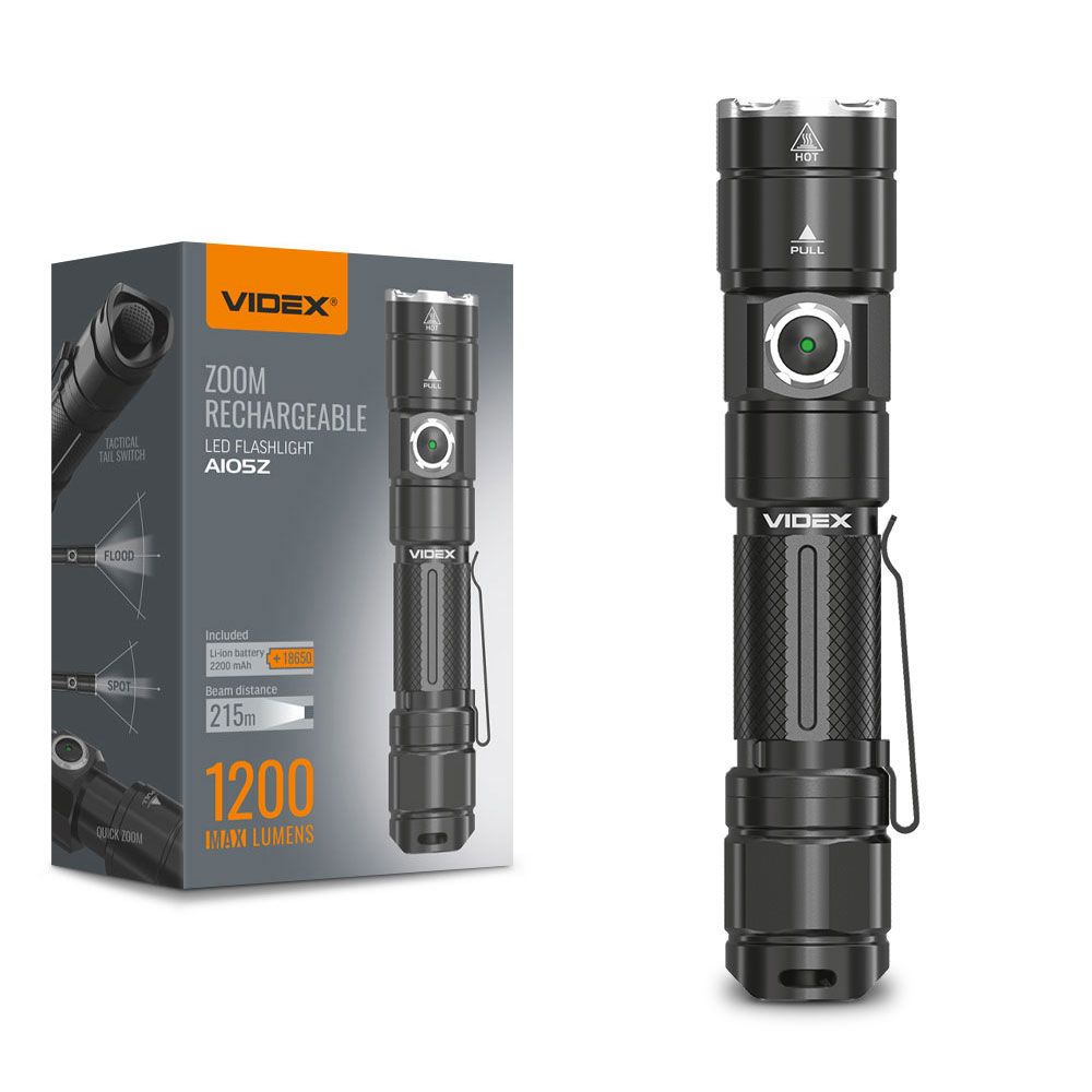 LED Portable Flashlight VIDEX VLF-A105Z 1200 Lm 5000K – official image 1