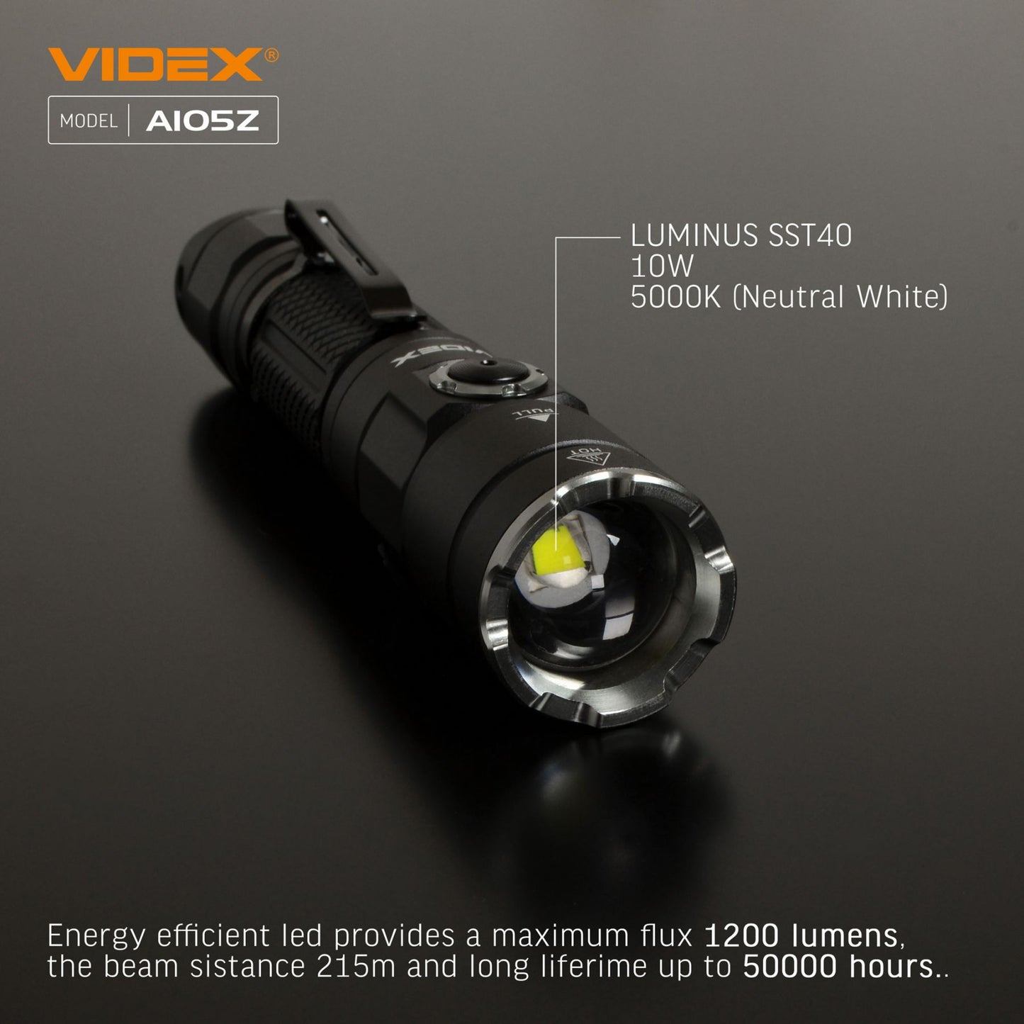 LED Portable Flashlight VIDEX VLF-A105Z 1200 Lm 5000K – official image 17
