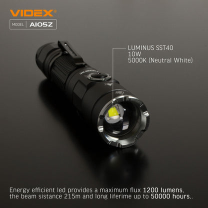 LED Portable Flashlight VIDEX VLF-A105Z 1200 Lm 5000K – official image 17