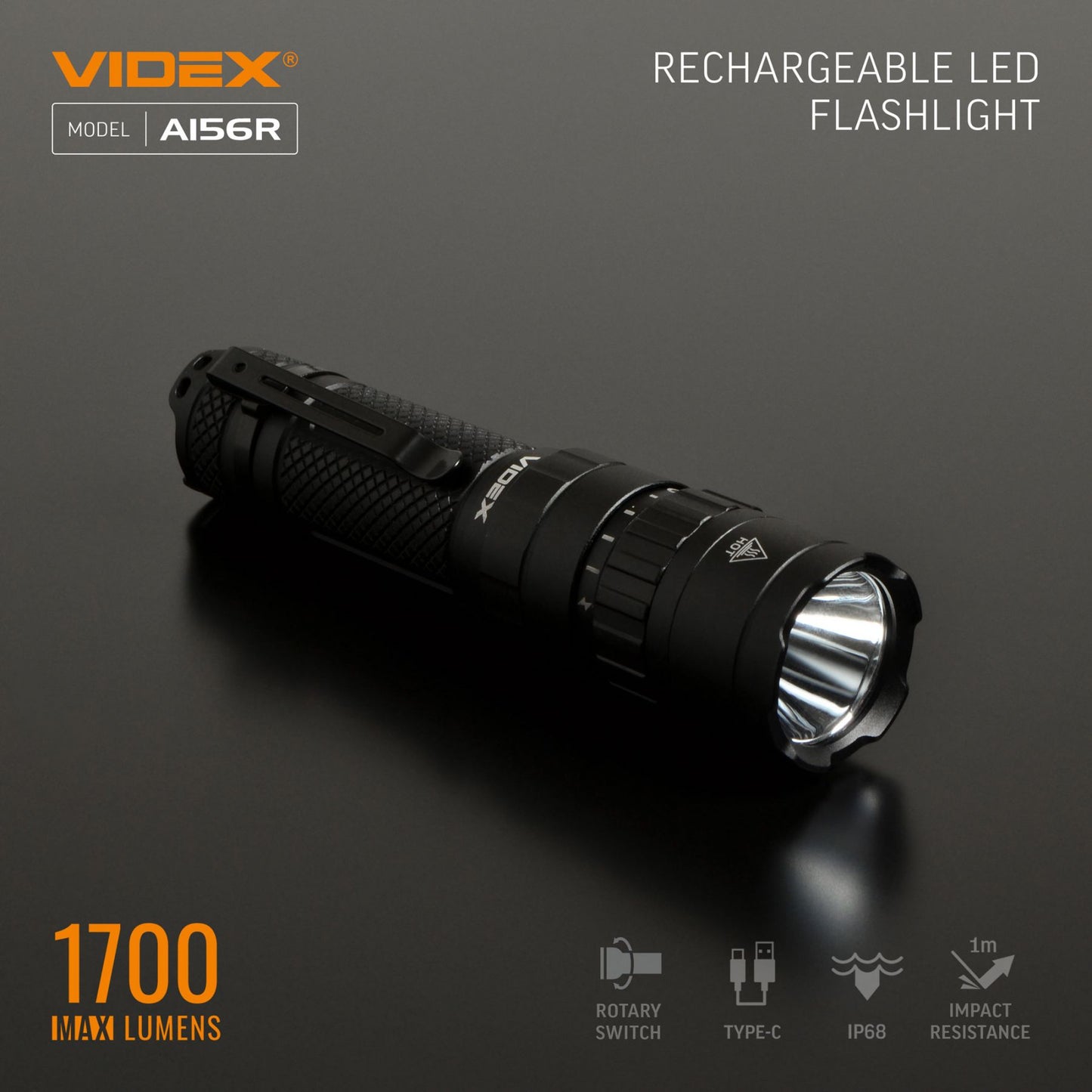 LED Portable Flashlight VIDEX VLF-A156R 1700 Lm 6500K – official image 11