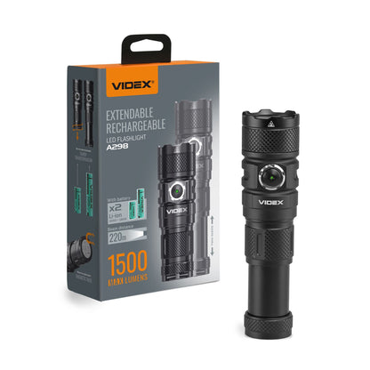 LED Portable Flashlight VIDEX VLF-A298 1500 Lm 5000K – official image 1