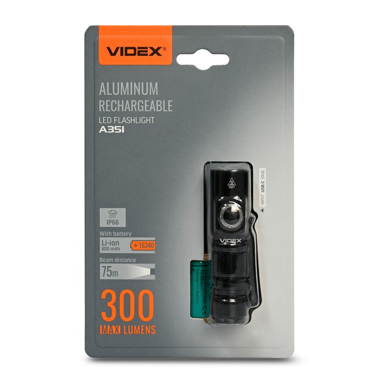 LED Portable Flashlight VIDEX VLF-A351 300 Lm 5000K – official image 2
