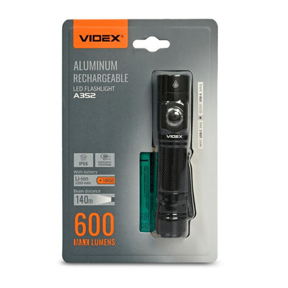 LED Portable Flashlight VIDEX VLF-A352 600 Lm 5000K – official image 2