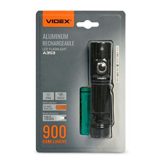 LED Portable Flashlight VIDEX VLF-A353 900 Lm 5000K – official image 2