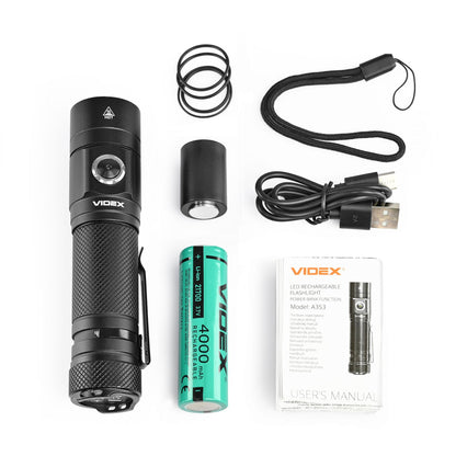 LED Portable Flashlight VIDEX VLF-A353 900 Lm 5000K – official image 14