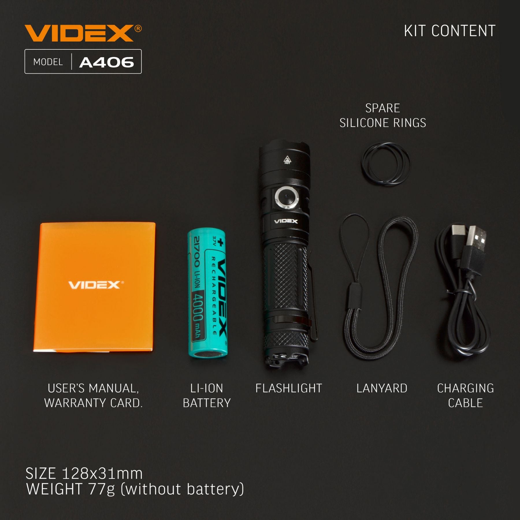 LED Portable Flashlight VIDEX VLF-A406 4000 Lm 6500K – official image 23