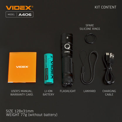 LED Portable Flashlight VIDEX VLF-A406 4000 Lm 6500K – official image 23