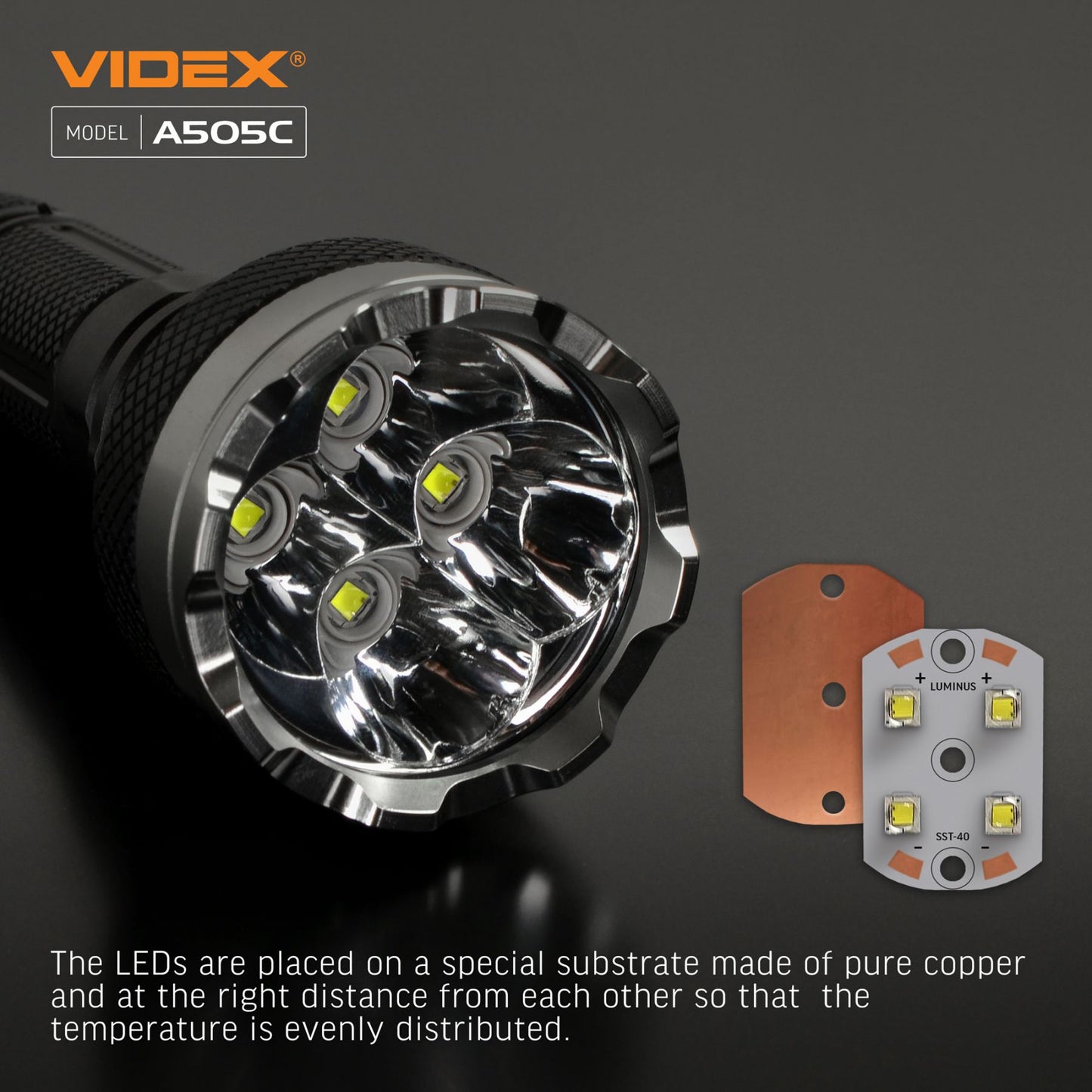 LED Portable Flashlight VIDEX VLF-A505C 5500 Lm 5000K – official image 14