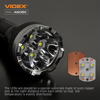 LED Portable Flashlight VIDEX VLF-A505C 5500 Lm 5000K – official image 14