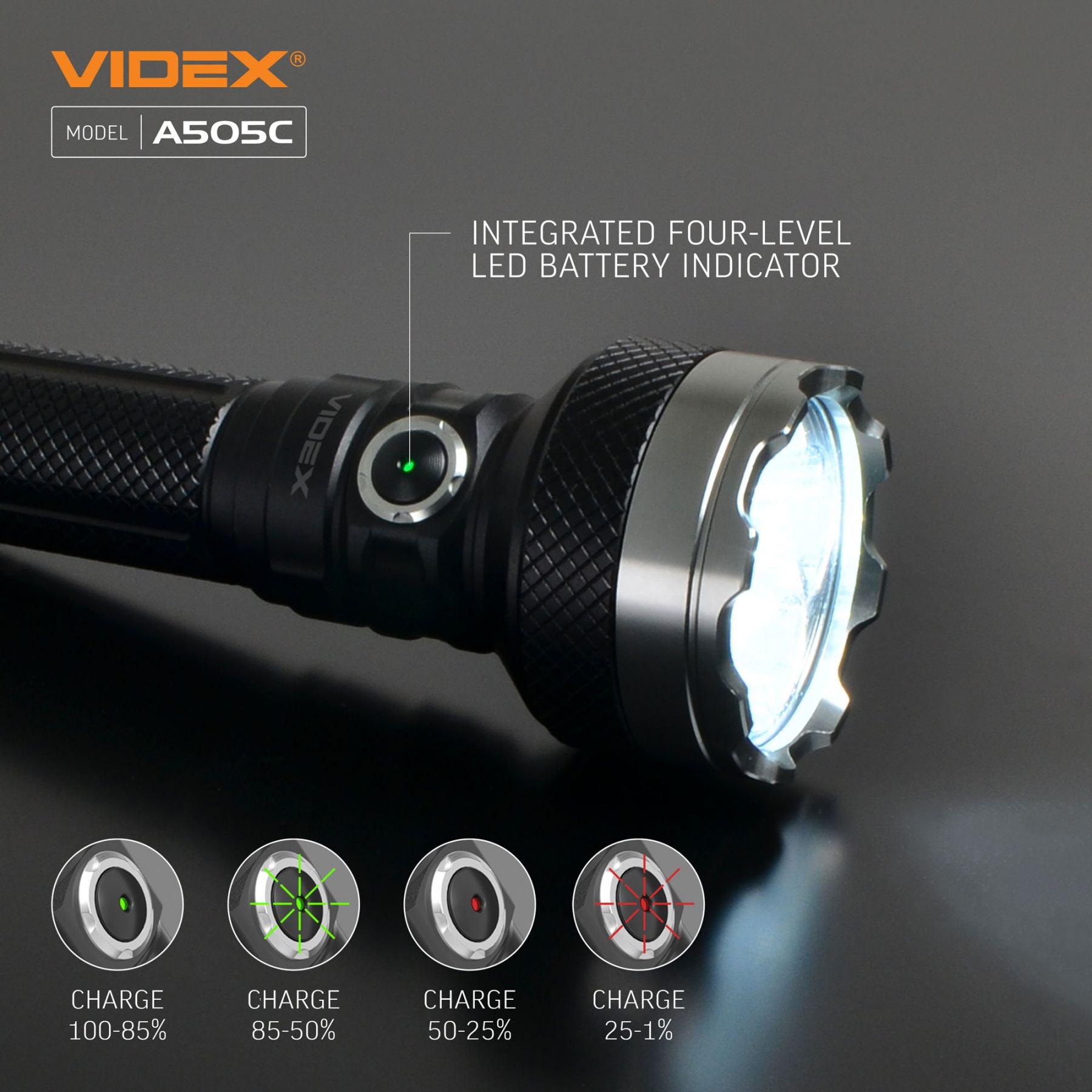LED Portable Flashlight VIDEX VLF-A505C 5500 Lm 5000K – official image 17