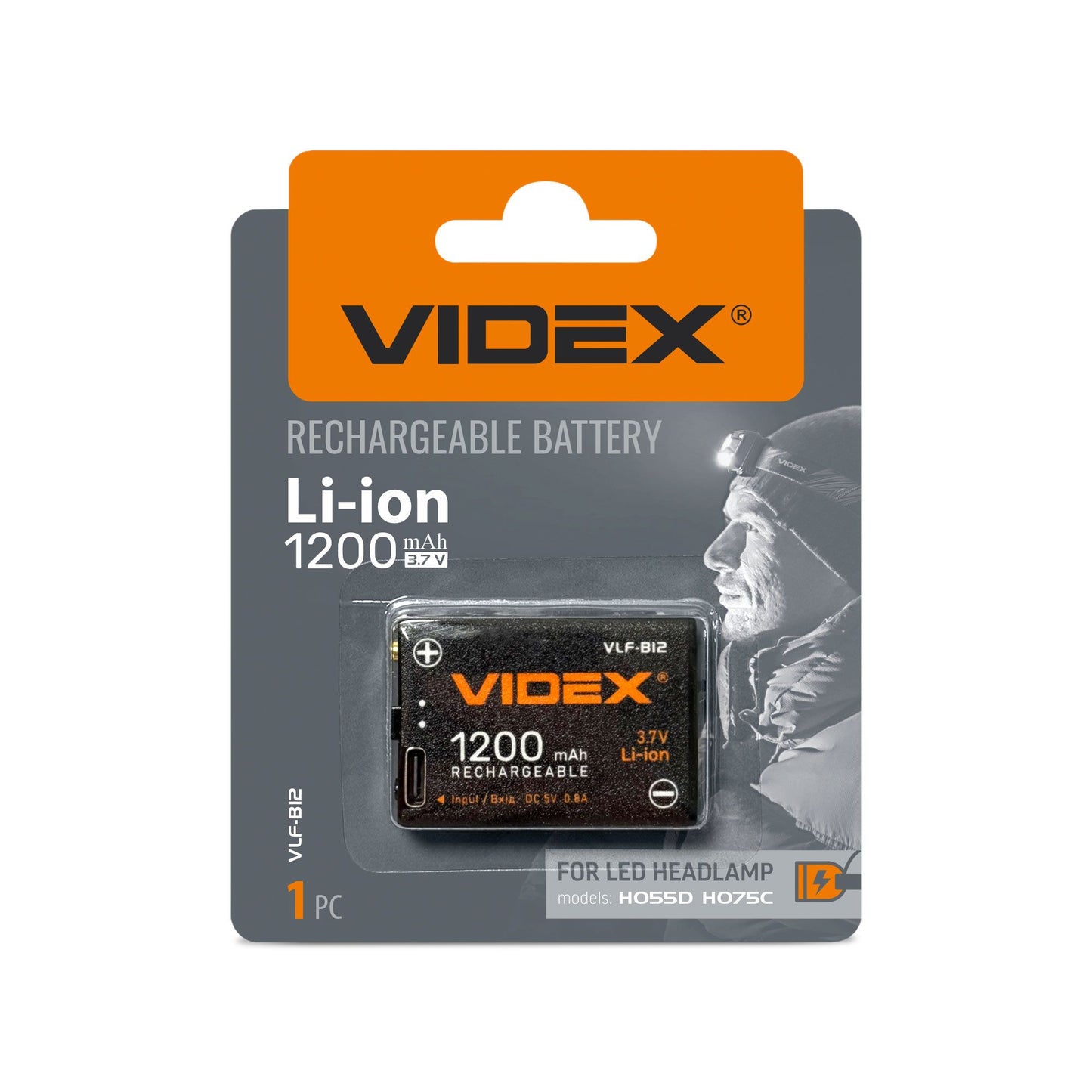 Taaslaetav aku Videx Li-ion VLF-B12 1200 mAh