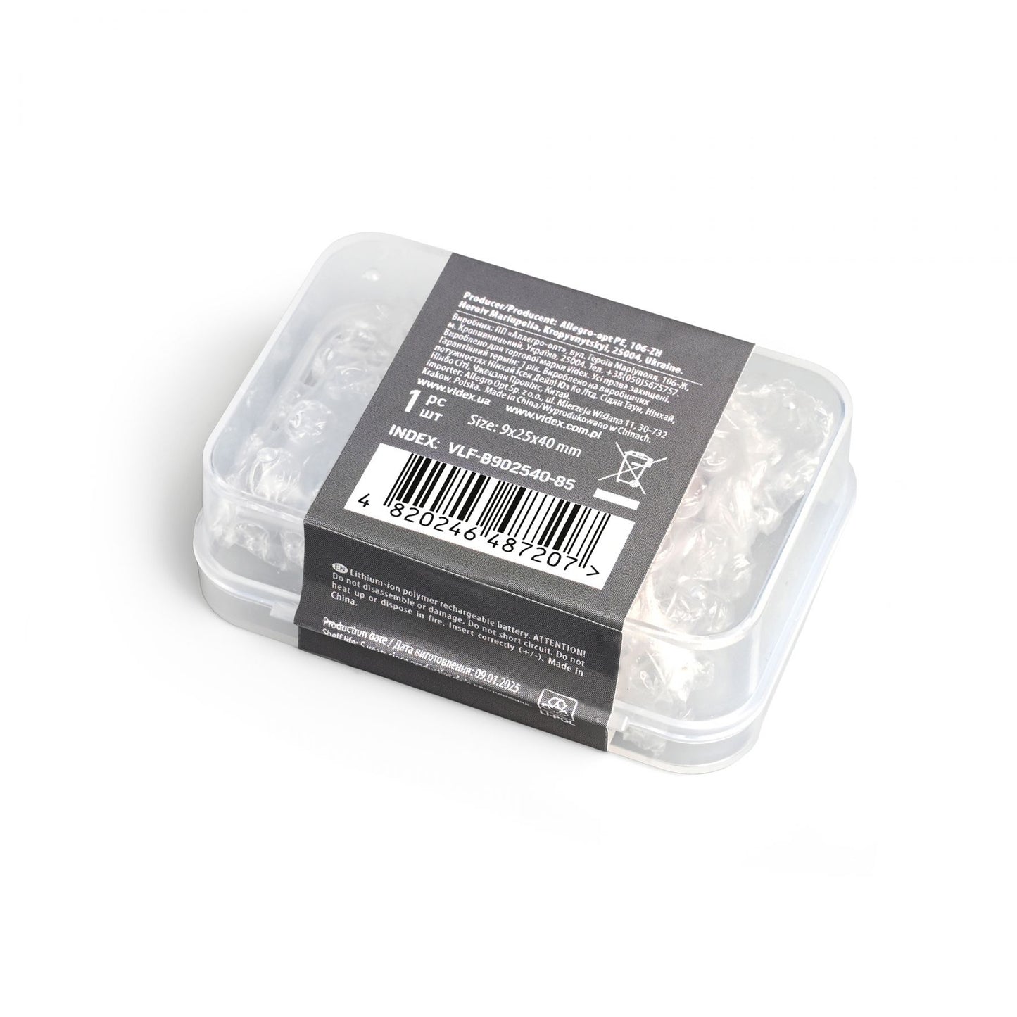 Rechargeable Battery VIDEX Li-pol VLF-B902540-85 850 mAh – official image 3